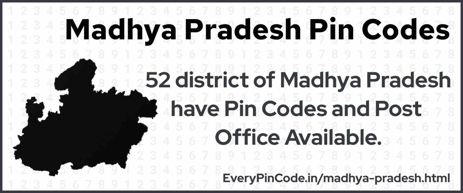 Pin Code List for Madhya Pradesh | Post Office List for Madhya Pradesh