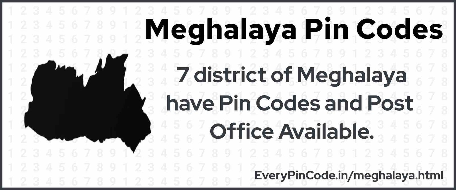 Pin Code List for Meghalaya | Post Office List for Meghalaya